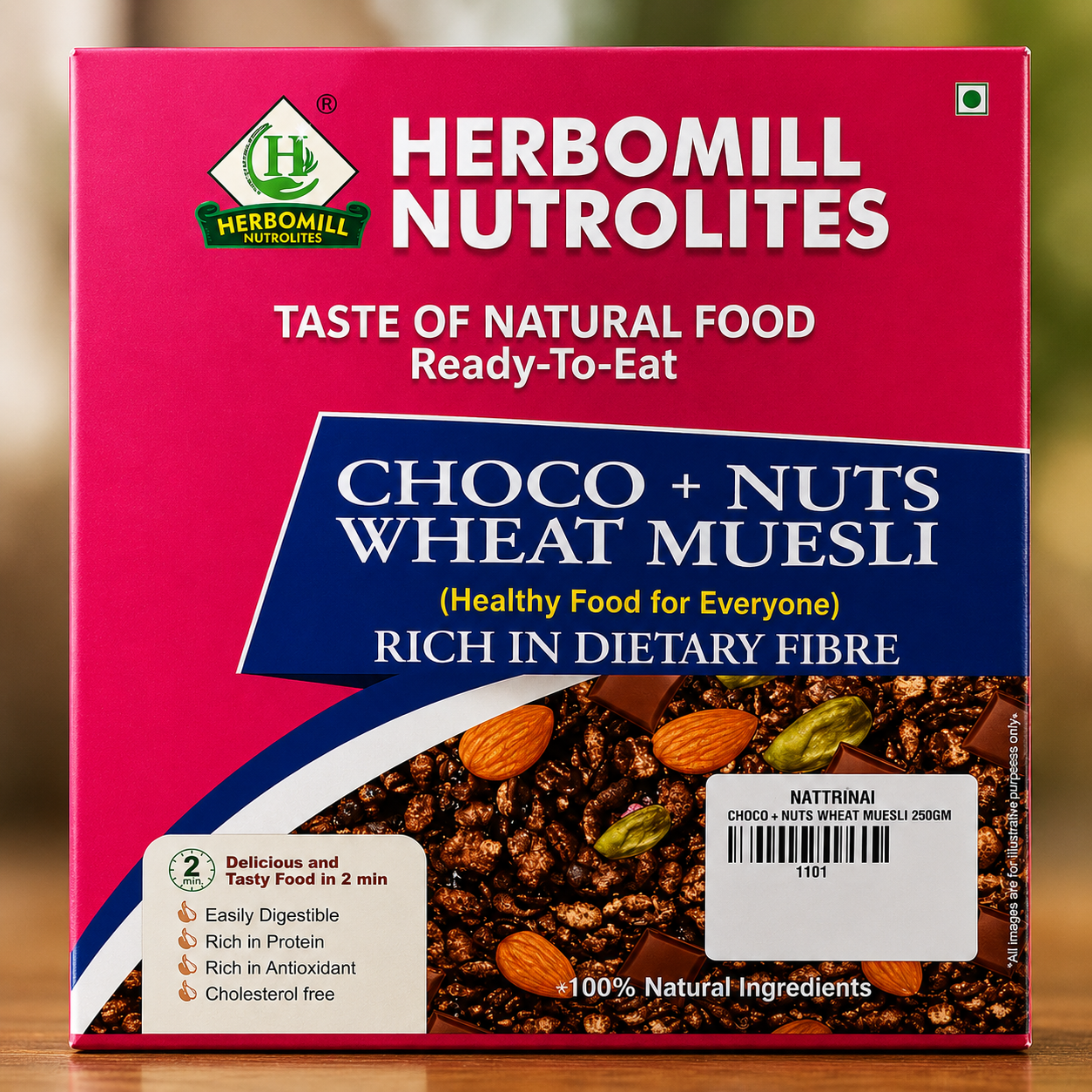 Choco+nuts Wheat Muesli 250g pack - Nattrinai Organic Shop