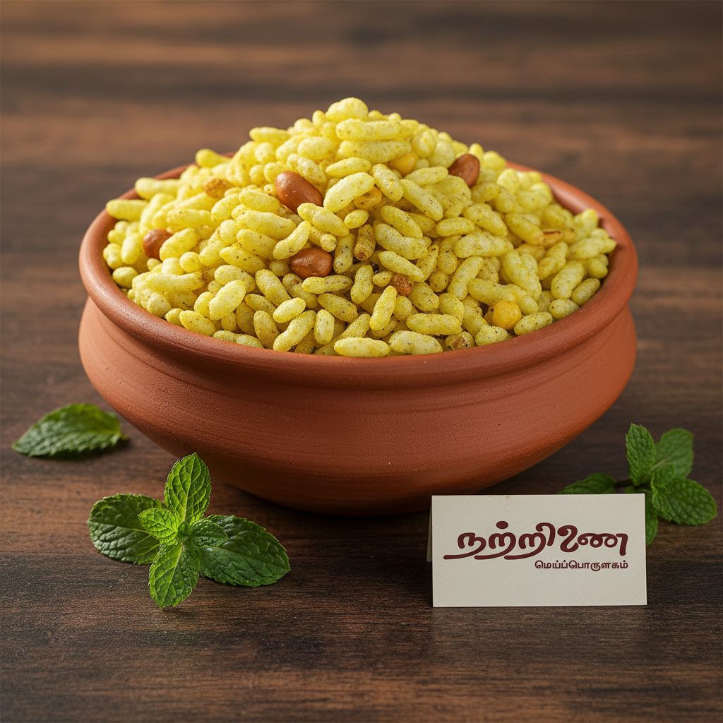 Puthina Pori - Mint Spiced Puffed Rice in Clay Bowl | Nattrinai