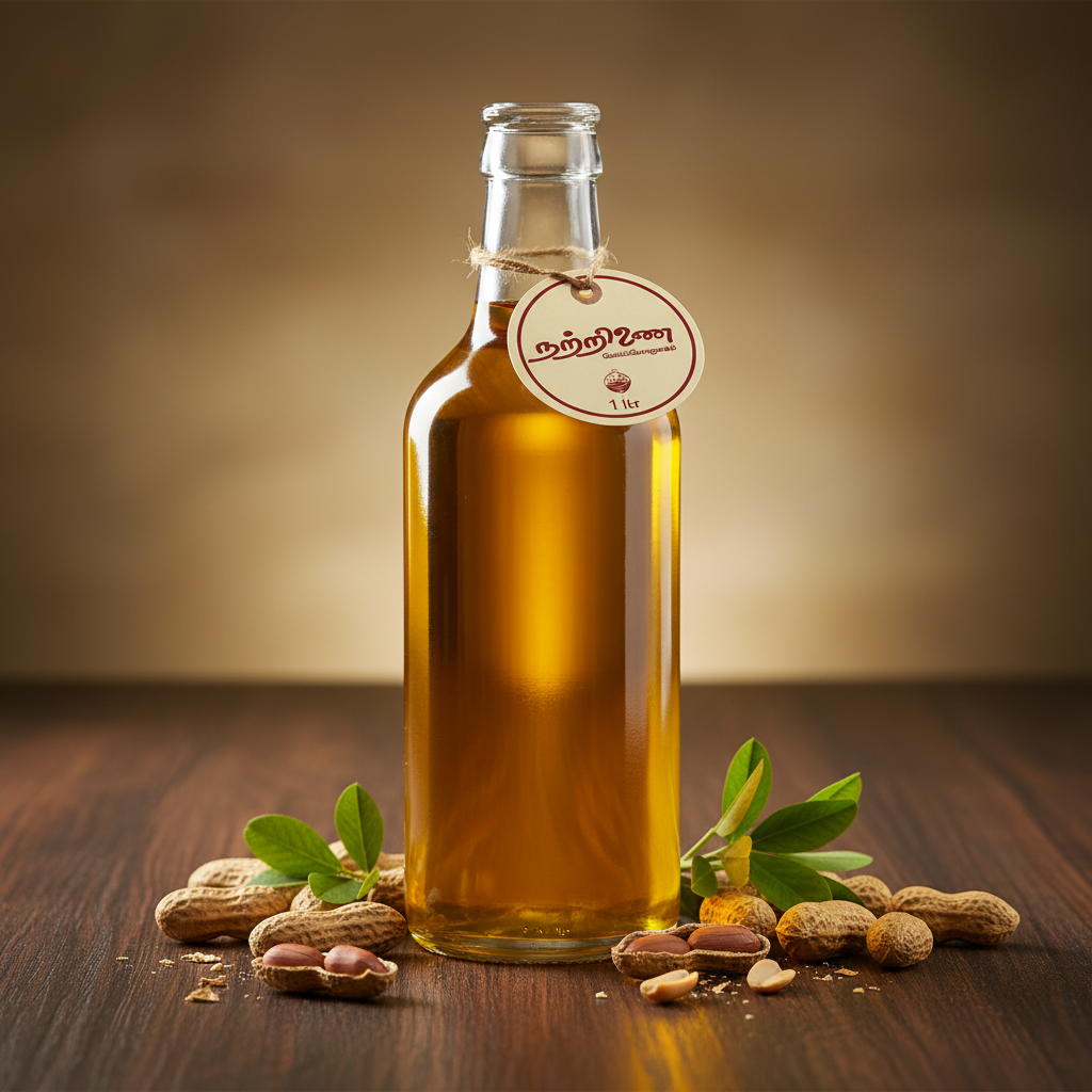 Kadalai Ennai Cold-Pressed Groundnut Oil 1lt | Nattrinai