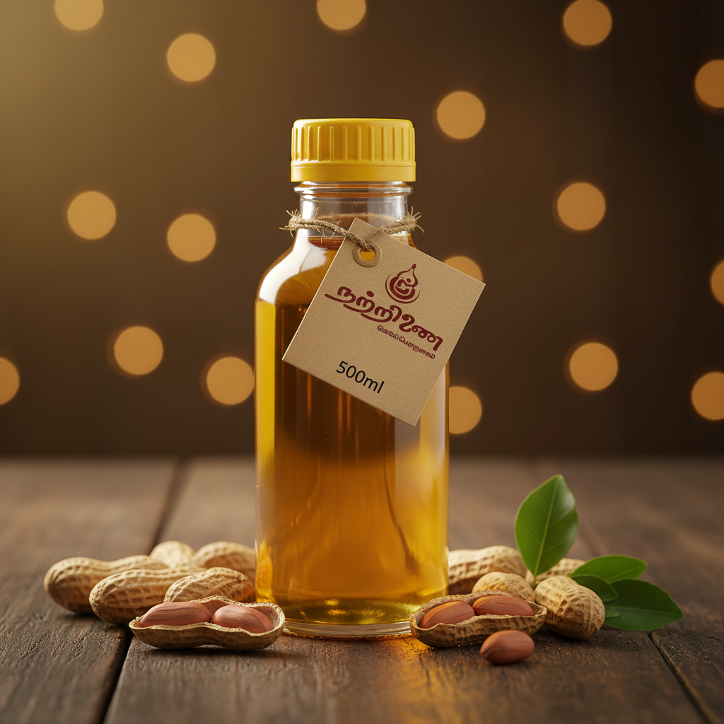 Kadalai Ennai Cold-Pressed Groundnut Oil 500ml | Nattrinai