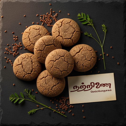 Ragi Cookies - Dark Slate Flat Lay